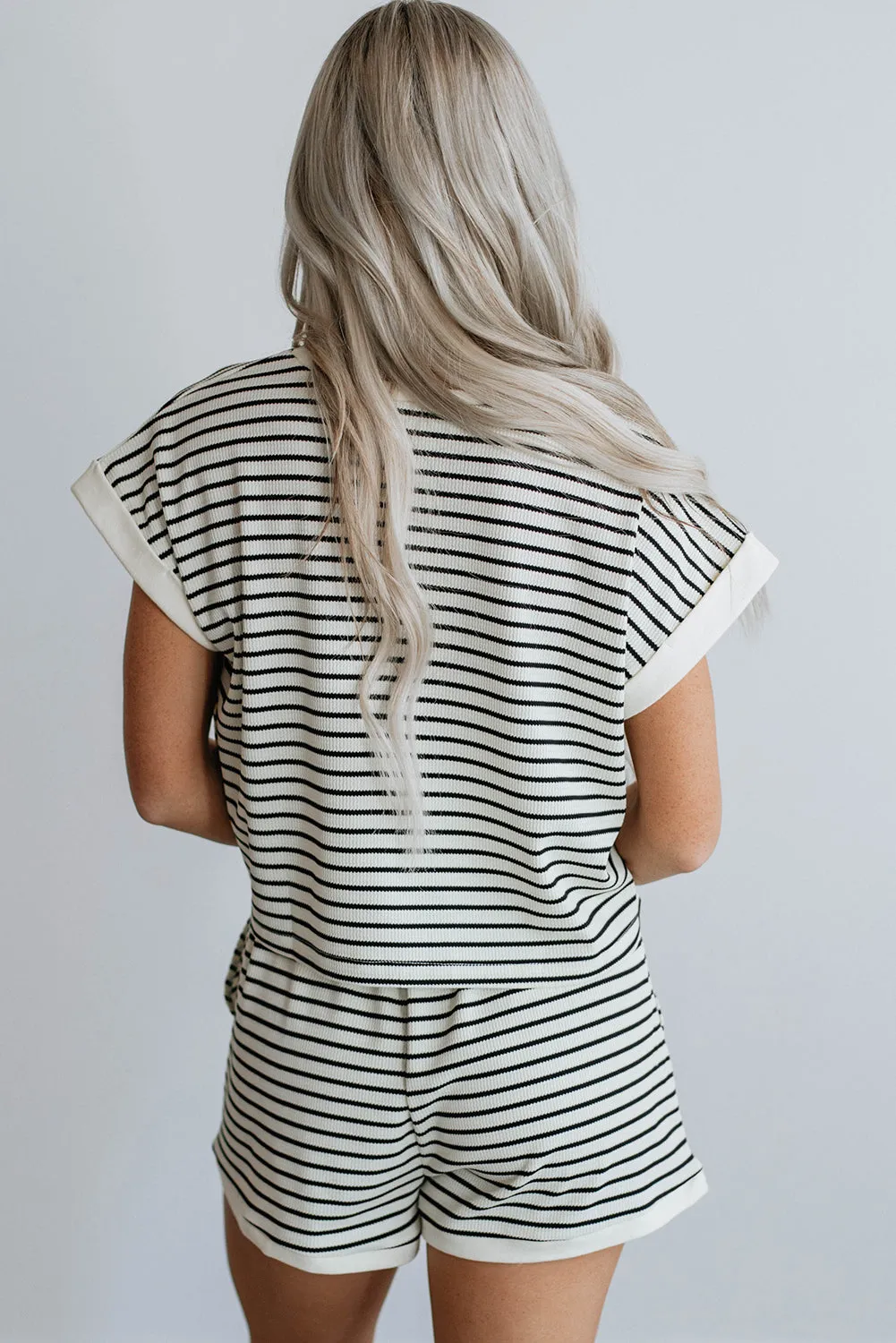 Stripe Tee and Shorts Set