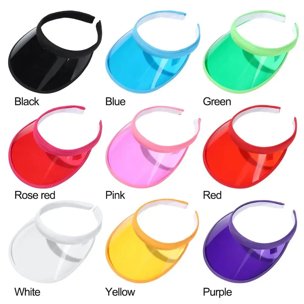 Summer Lightweight PVC Sun Visor Beach Cap Sports Hat UV Protective