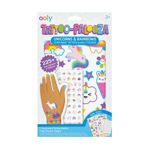 Tattoo-Palooza Temporary Tattoos & Nail Stickers - Unicorns & Rainbows