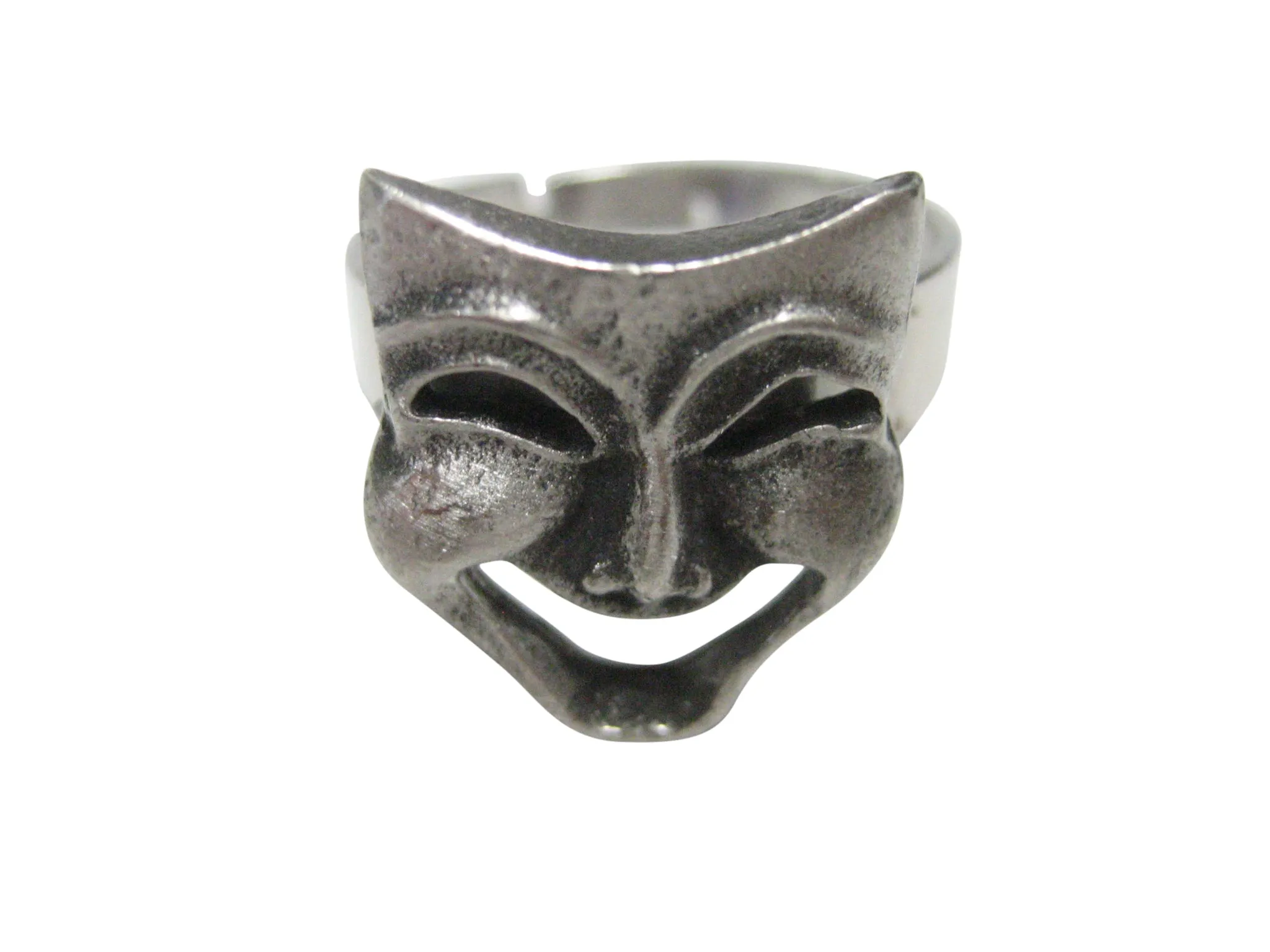 Textured Drama Happy Mask Adjustable Size Fashion Ring