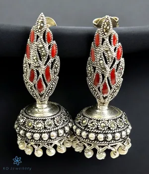 The Varudha Silver Marcasite Jhumkas