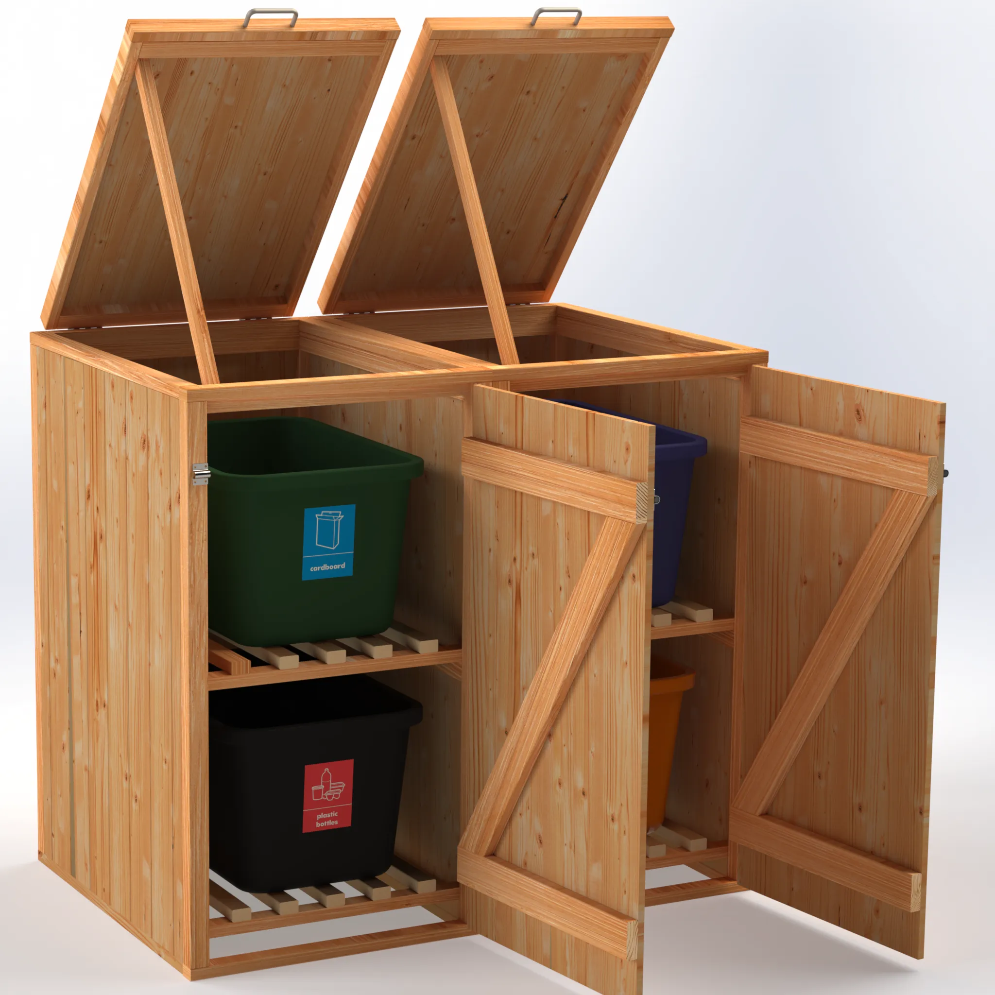 Timber Bin & Recycling Box Store - Fully Assembled