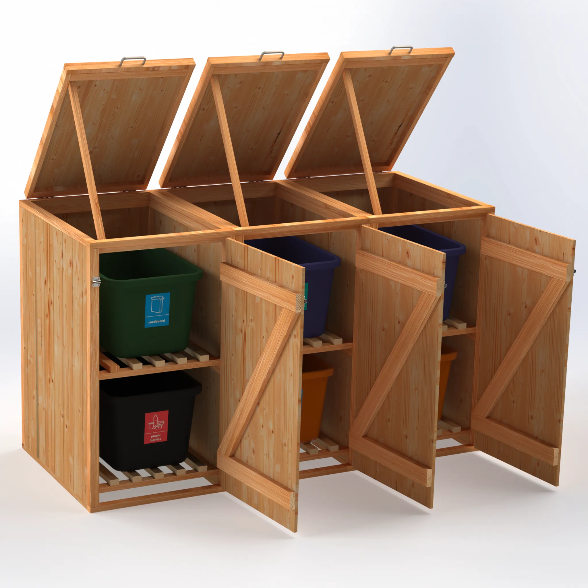 Timber Bin & Recycling Box Store - Fully Assembled