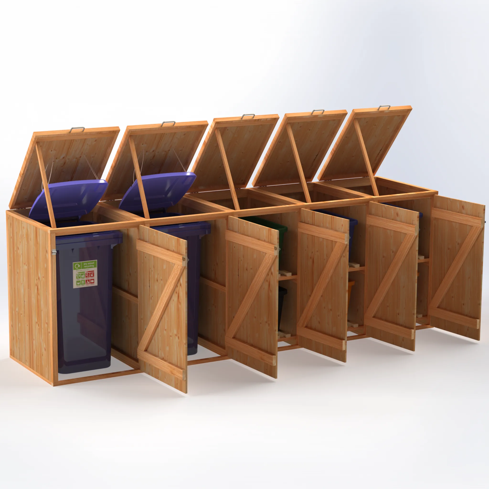 Timber Bin & Recycling Box Store - Fully Assembled