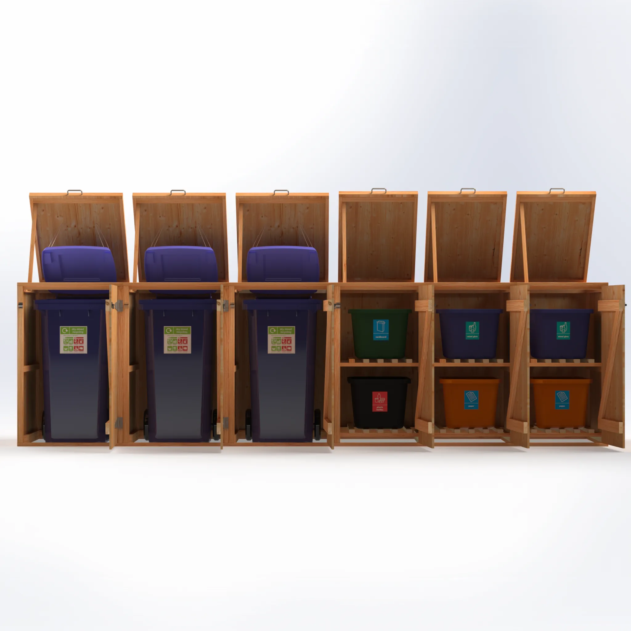 Timber Bin & Recycling Box Store - Fully Assembled