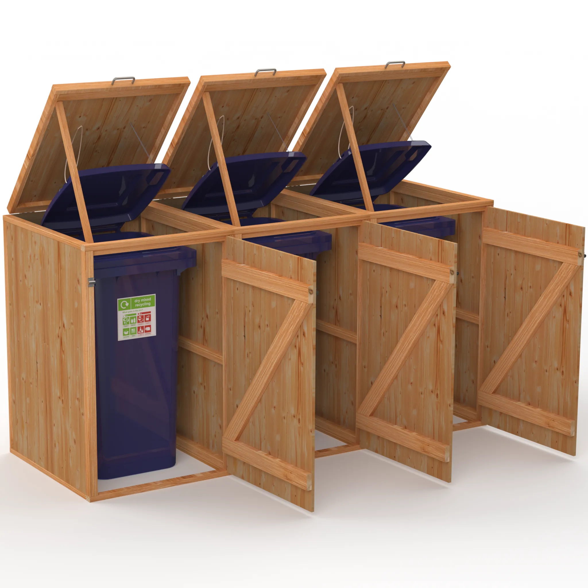 Timber Bin & Recycling Box Store - Fully Assembled