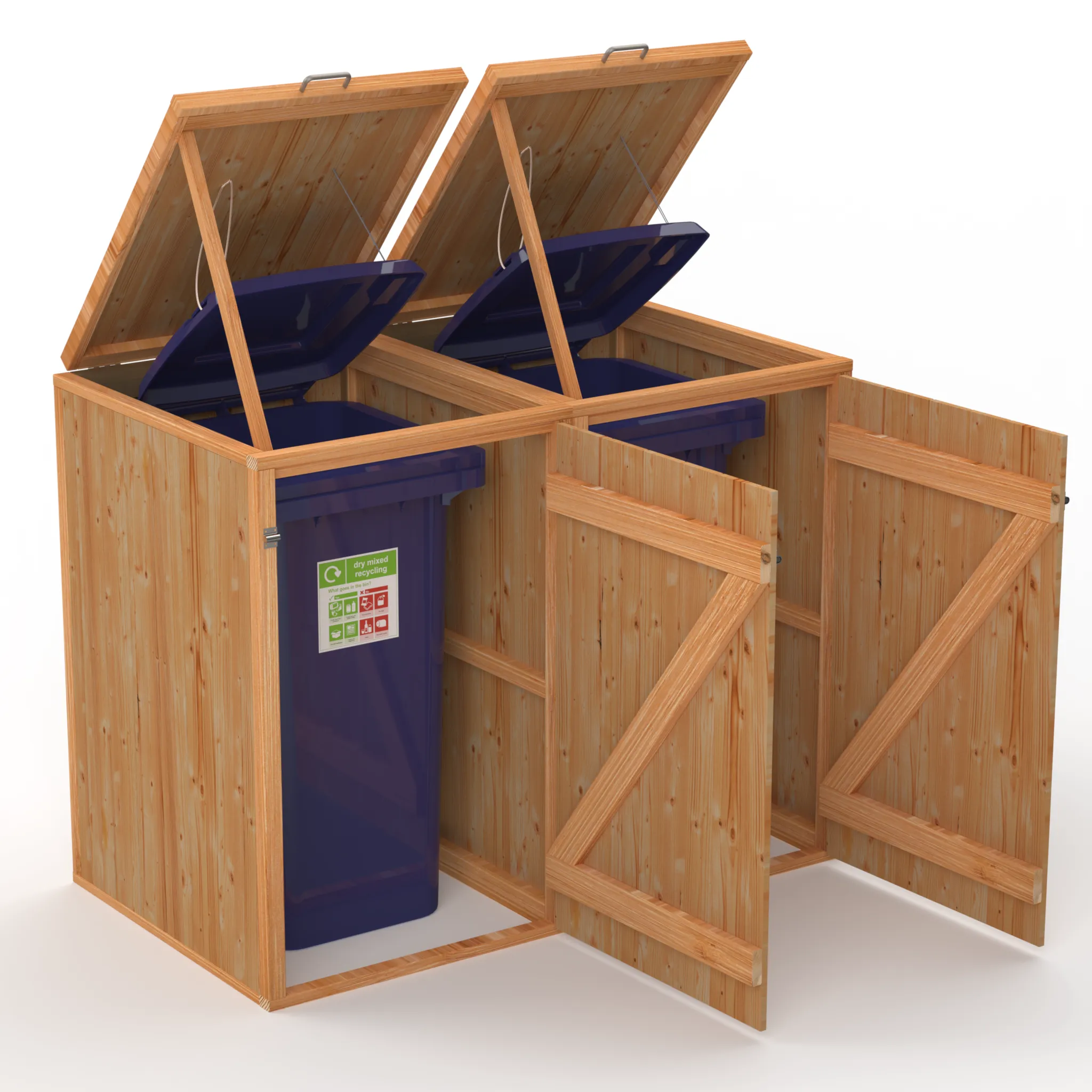 Timber Bin & Recycling Box Store - Fully Assembled