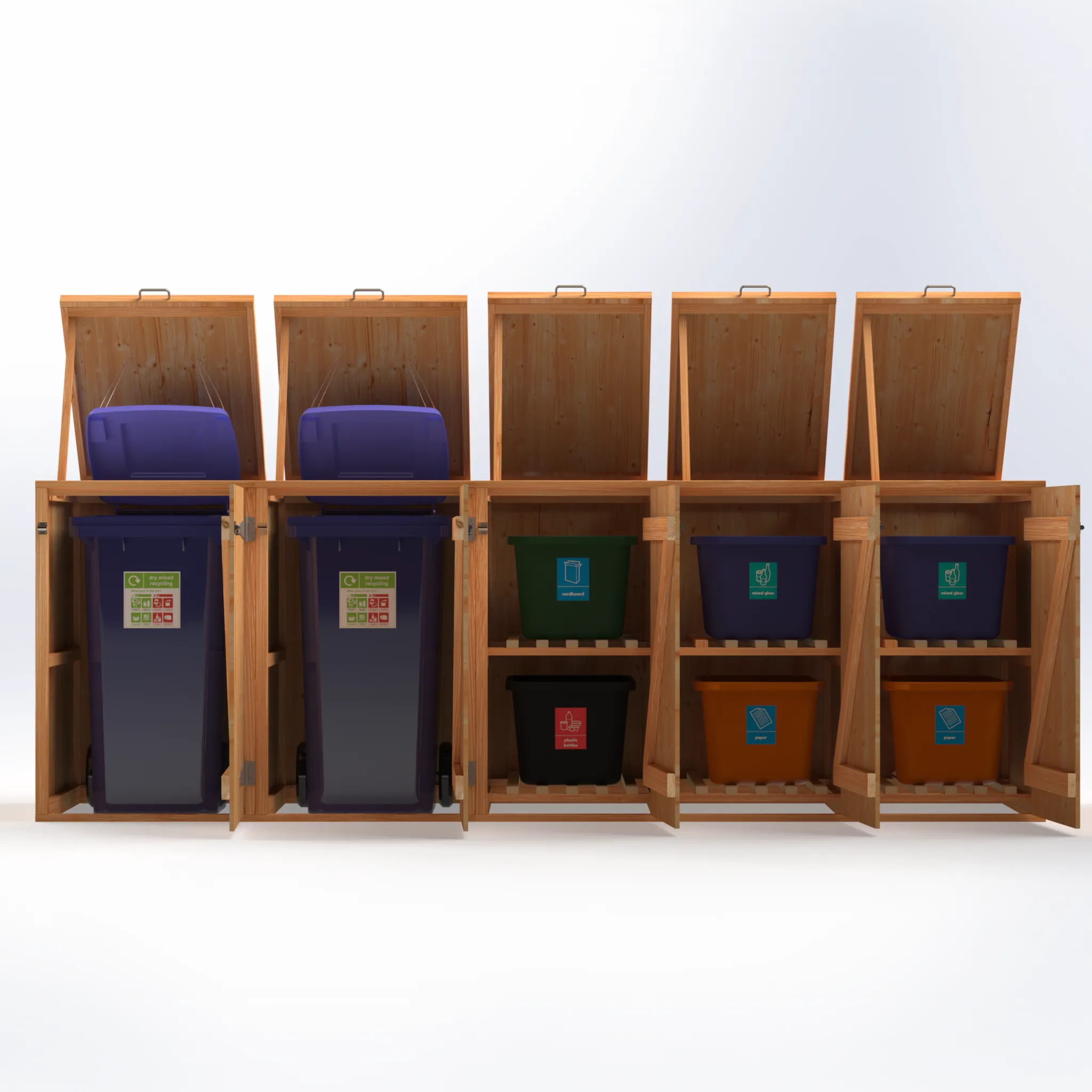 Timber Bin & Recycling Box Store - Fully Assembled