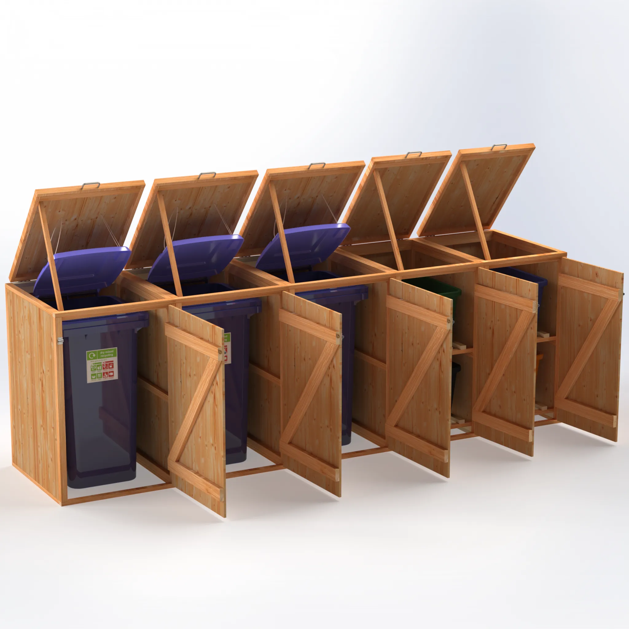 Timber Bin & Recycling Box Store - Fully Assembled