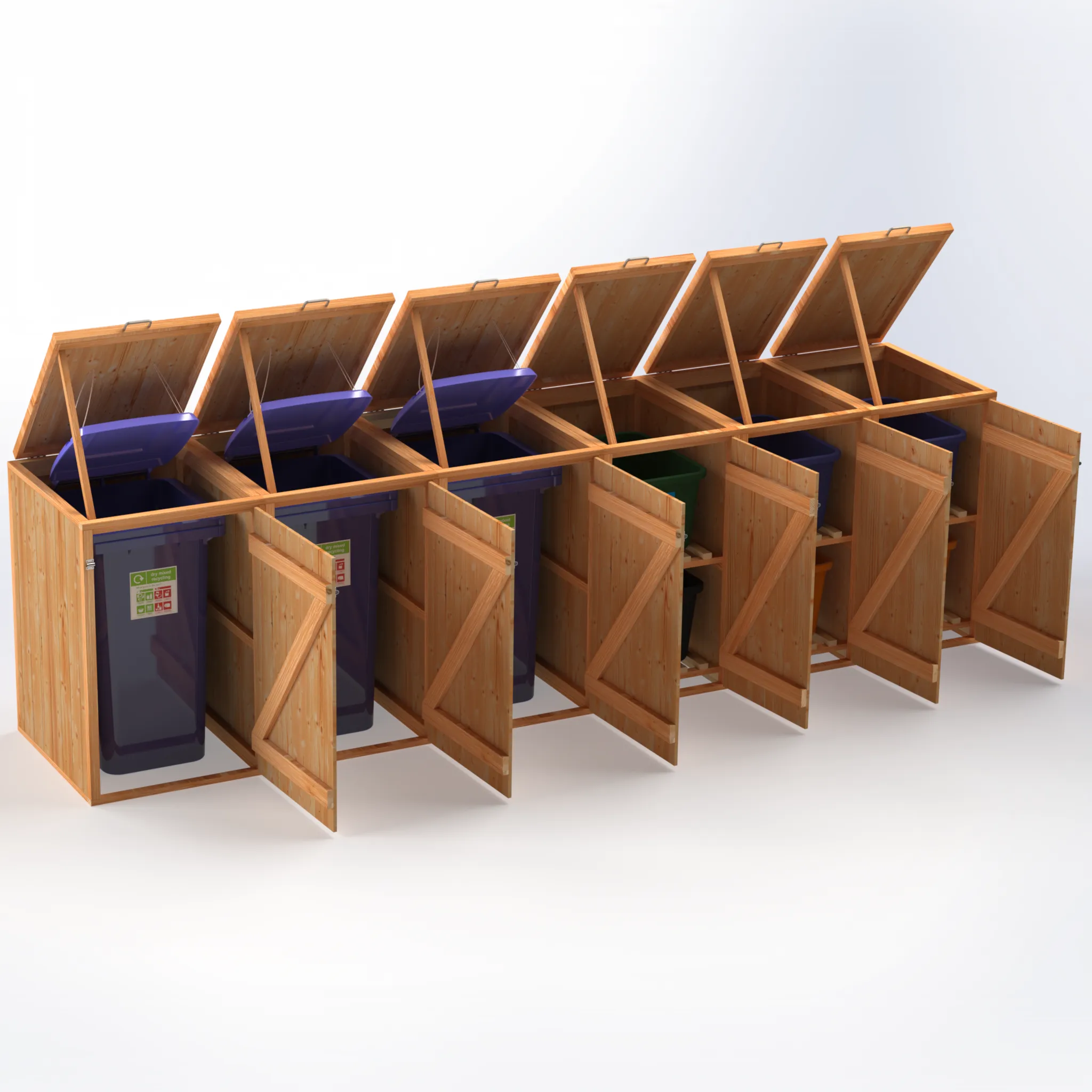 Timber Bin & Recycling Box Store - Fully Assembled