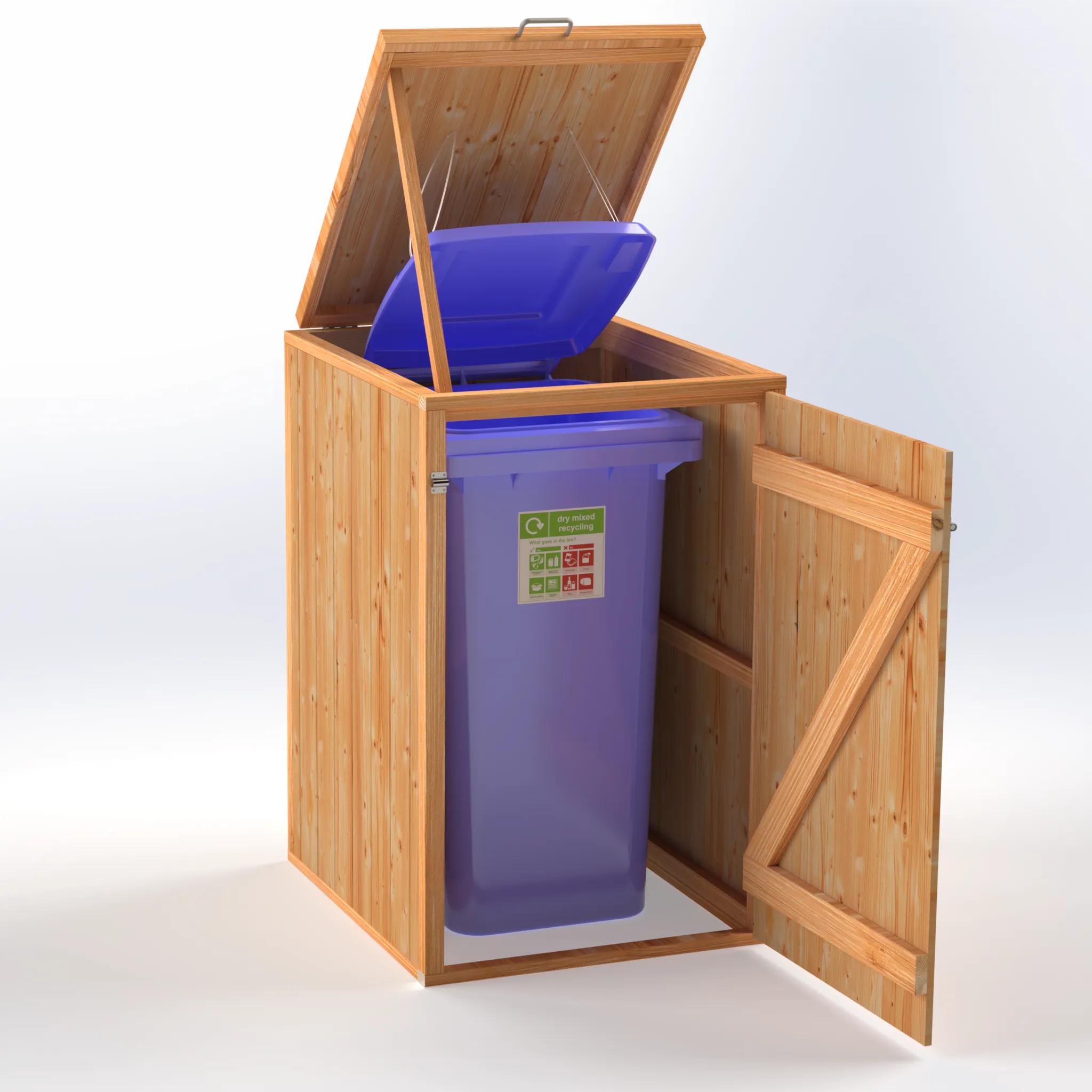 Timber Bin & Recycling Box Store - Fully Assembled