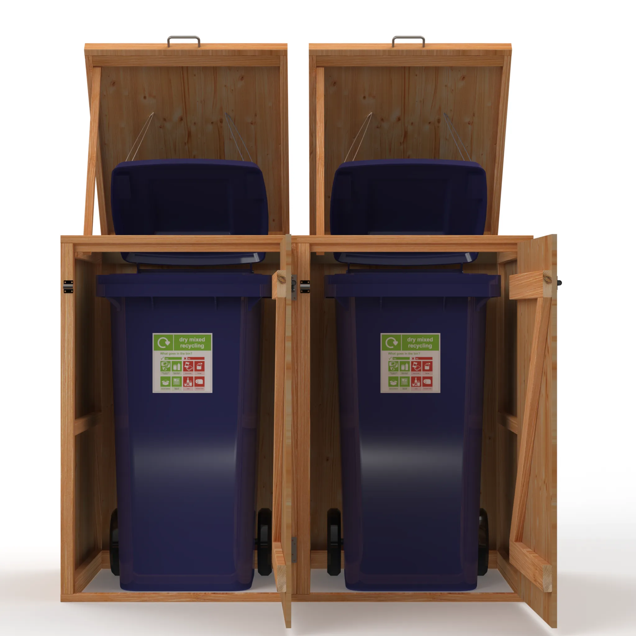 Timber Bin & Recycling Box Store - Fully Assembled