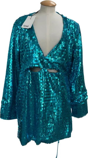 Tojhā Blue Fiore Sequin Dress UK 10