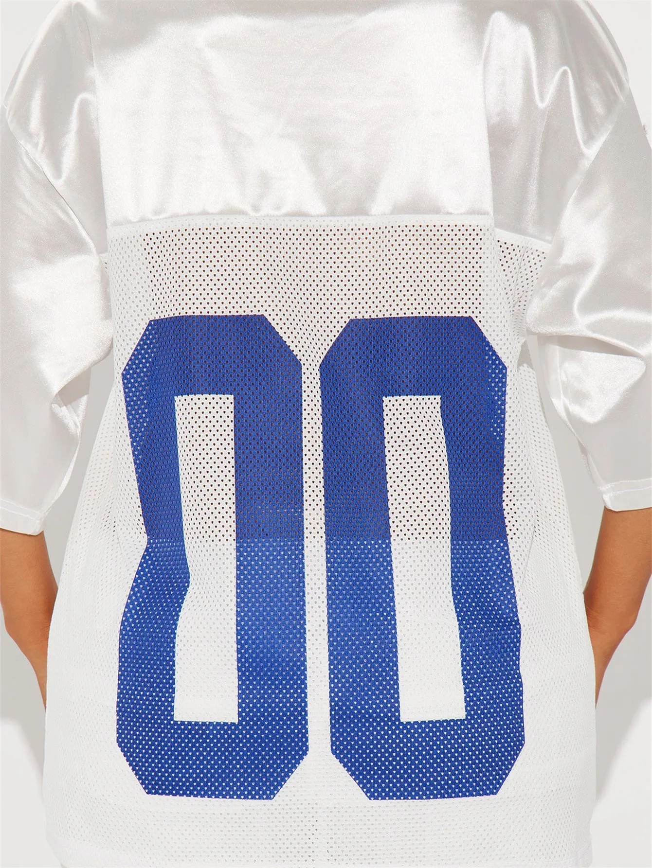 Trendy American Retro Sports V-Neck Letter Printed Short-Sleeve Top