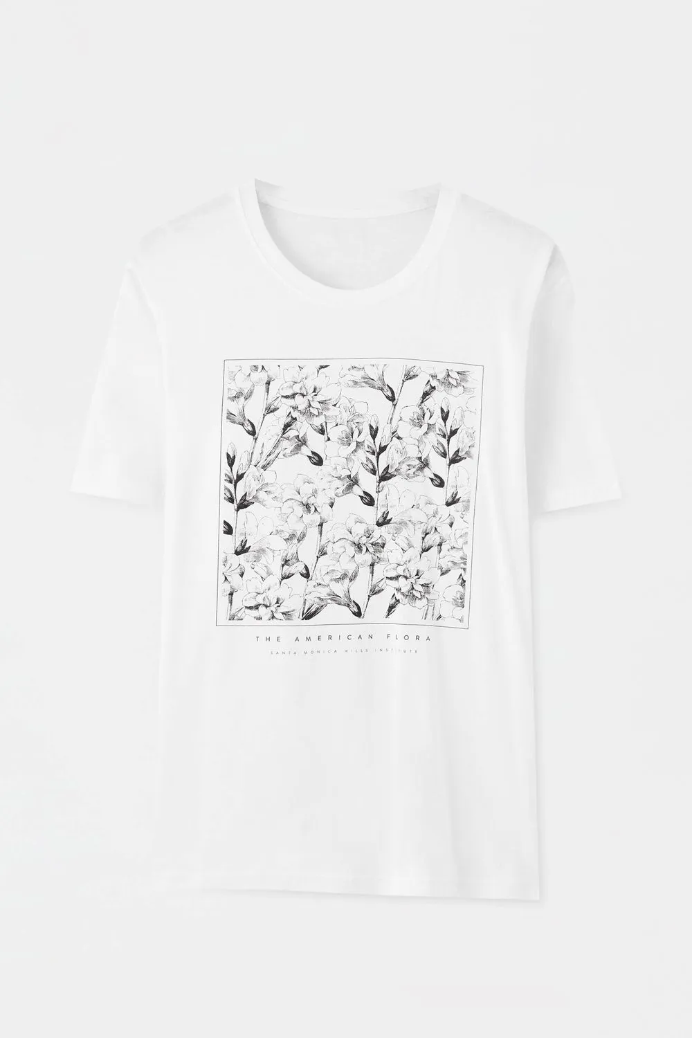 Tshirt With Contrast Floral Illustration