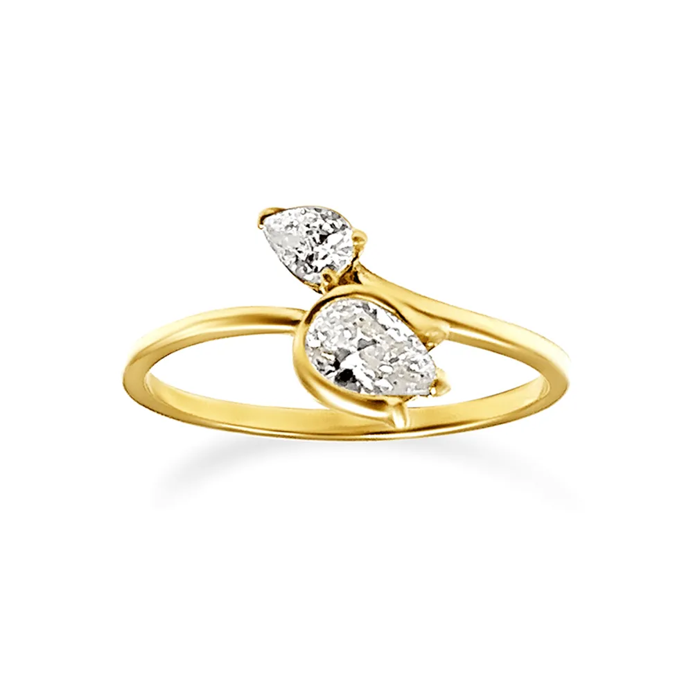 Tulip Wrap Ring with Cubic Zirconia in 9ct Yellow Gold