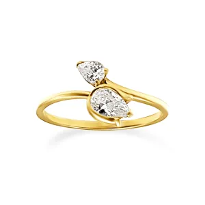 Tulip Wrap Ring with Cubic Zirconia in 9ct Yellow Gold
