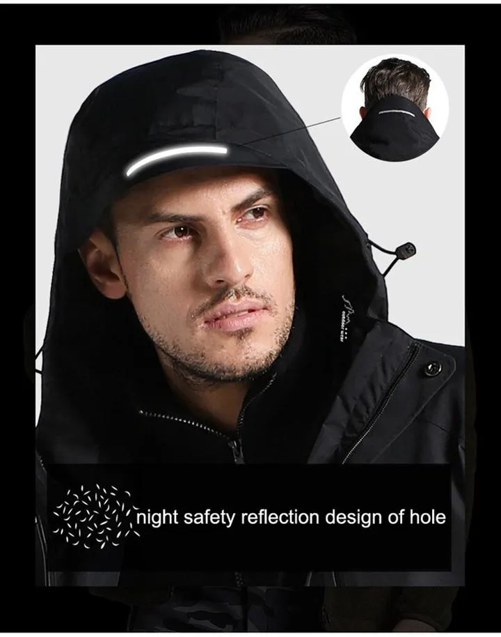 Unisex Digital Heating Hooded Work Outdoor Jacket Riding Skiing Snow