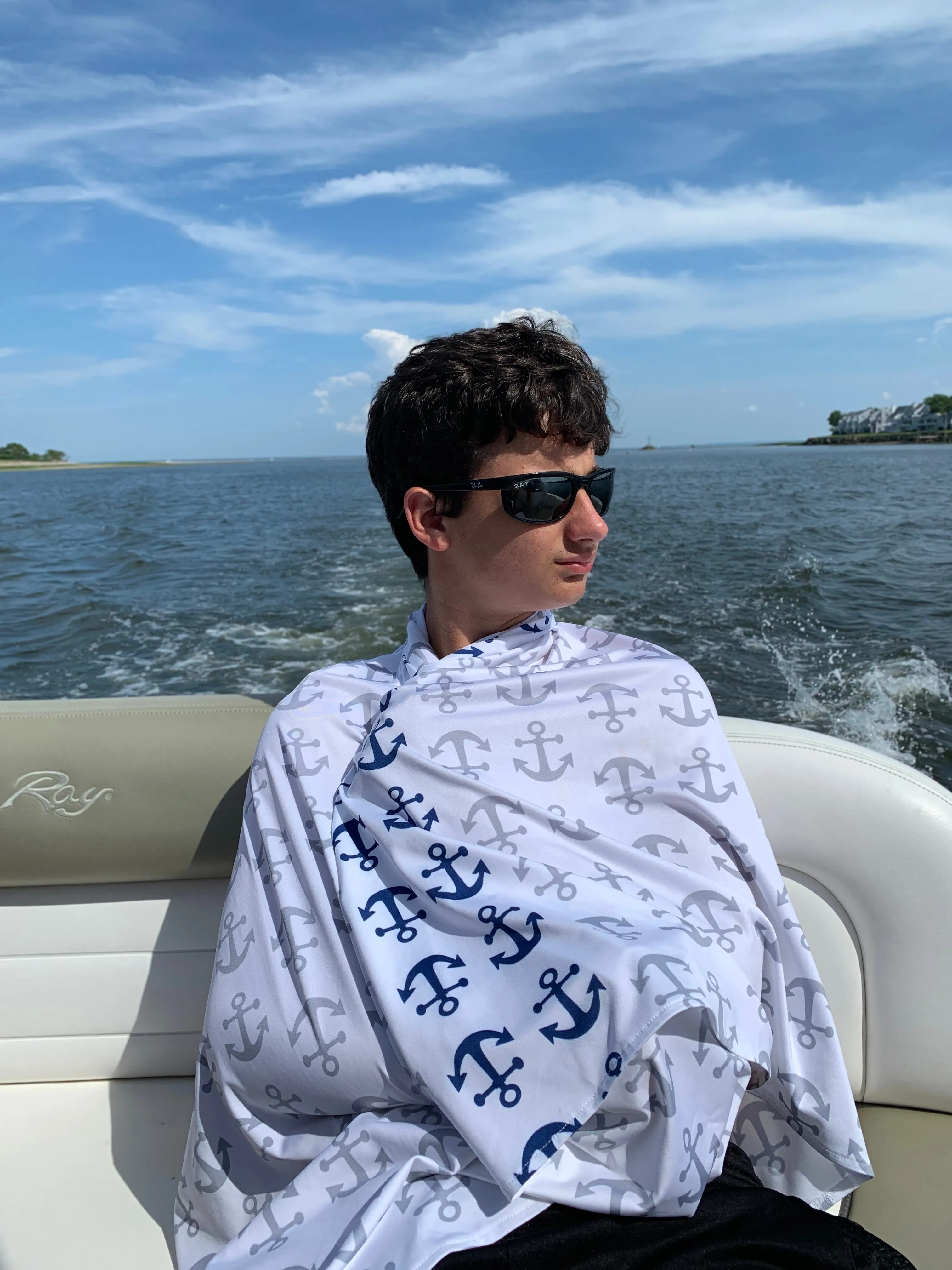UPF 50 Beach Towel/Wrap  - Anchors Away