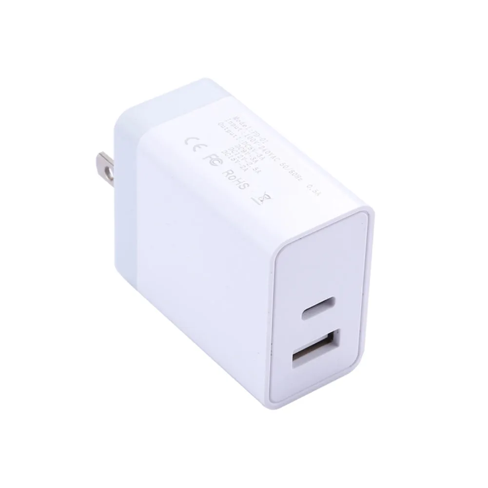 USB C PD Charger 29W Power Delivery Type c Wall Charger with 2 Ports for iPhone Android European regulations white