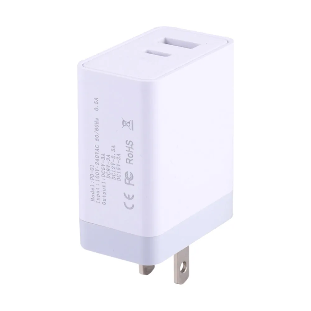 USB C PD Charger 29W Power Delivery Type c Wall Charger with 2 Ports for iPhone Android European regulations white