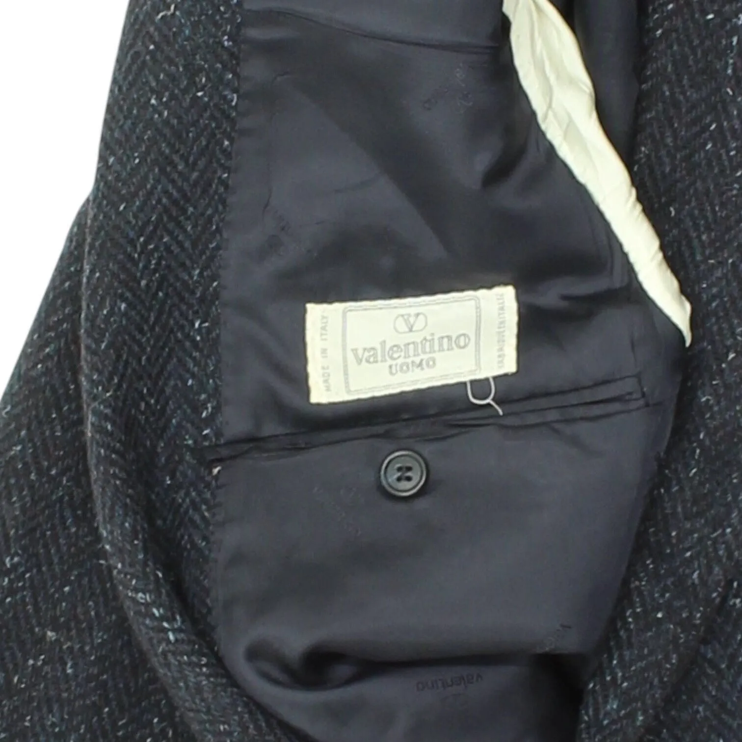 Valentino Mens Navy Blazer Jacket | Vintage High End Designer Suit Formal