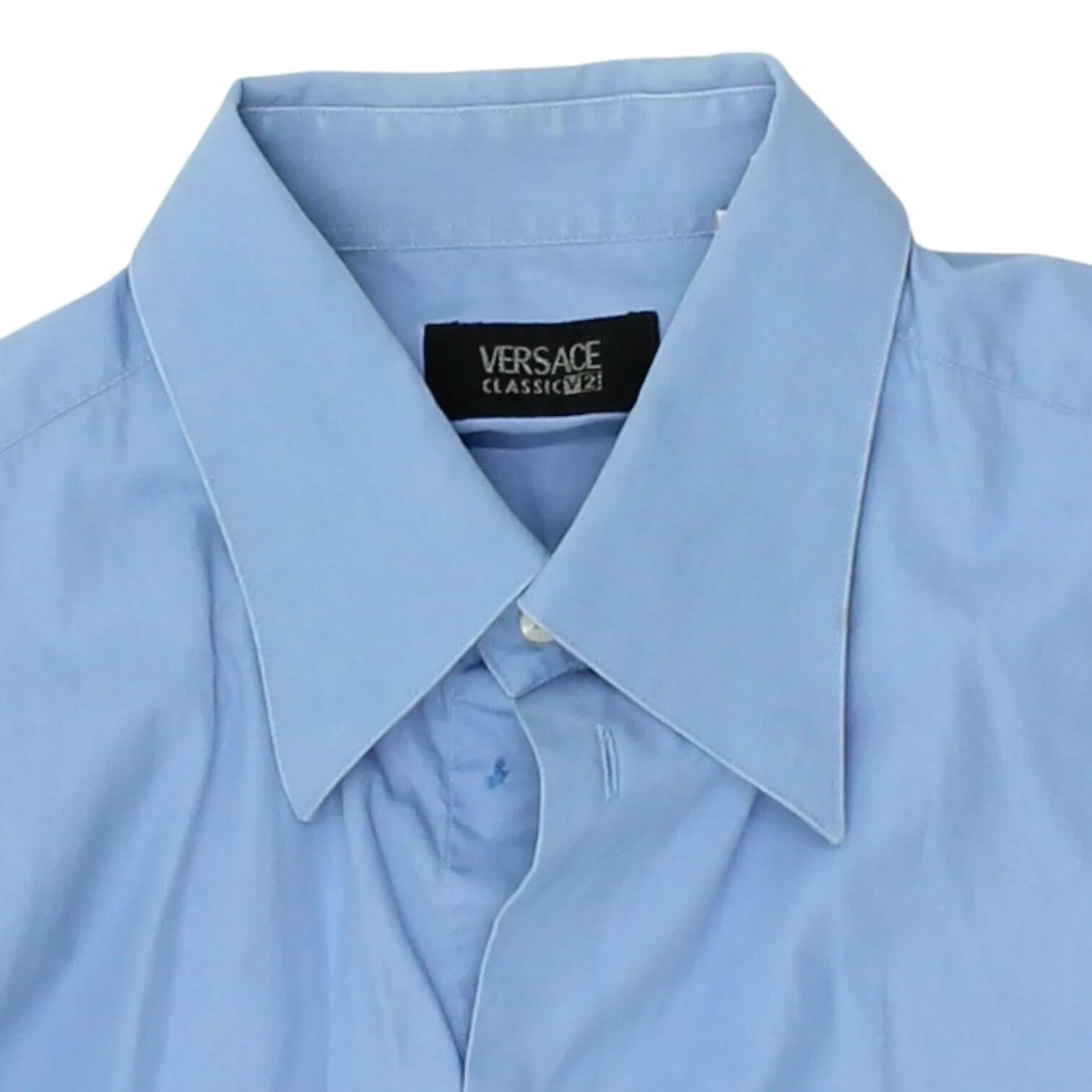 Versace Classic V2 Mens Blue Button Up Shirt | Vintage Formal High End Designer