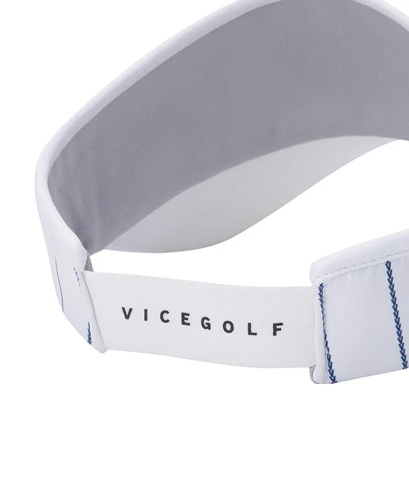 Vice Golf Atelier Pinstripe Wide Visor - White