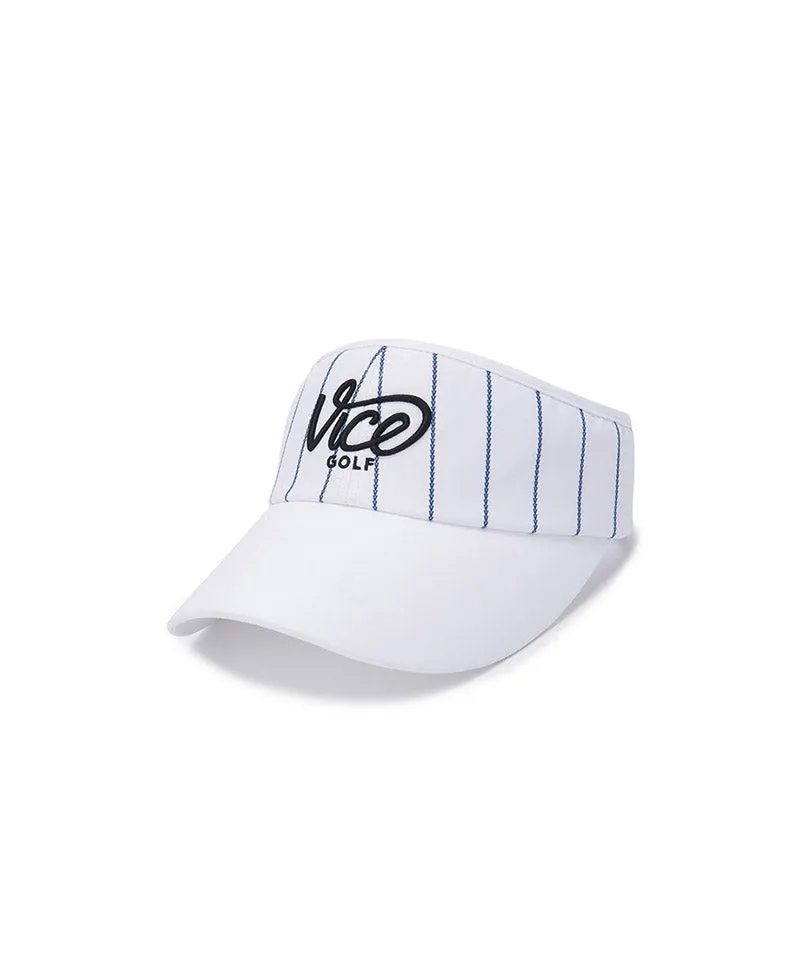 Vice Golf Atelier Pinstripe Wide Visor - White