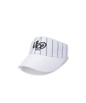 Vice Golf Atelier Pinstripe Wide Visor - White