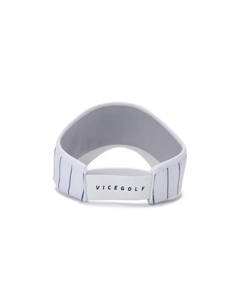 Vice Golf Atelier Pinstripe Wide Visor - White
