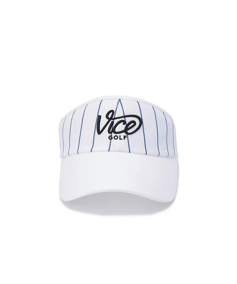Vice Golf Atelier Pinstripe Wide Visor - White