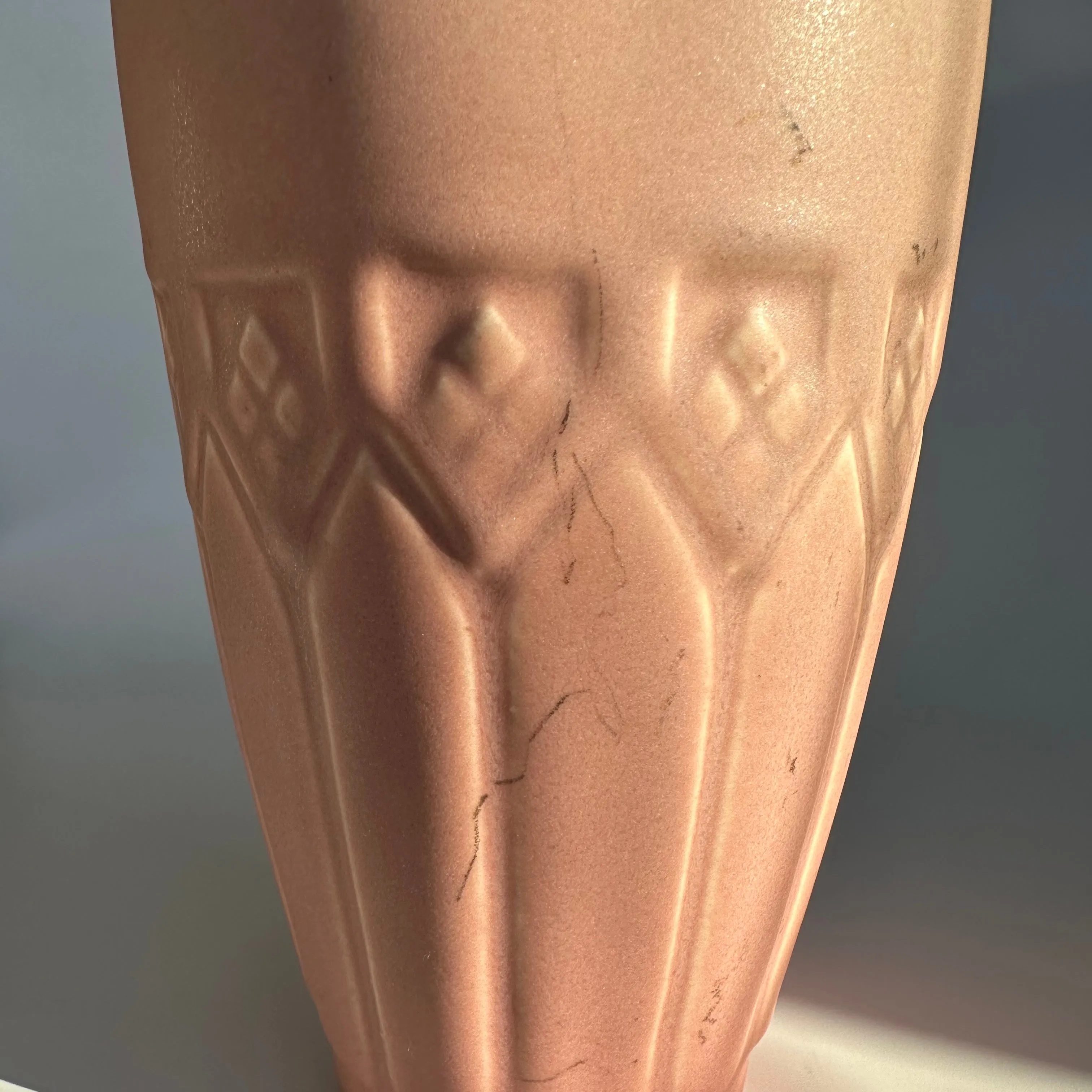 Vintage 1924 Rookwood Pottery Matte Pink Geometric Floral Vase