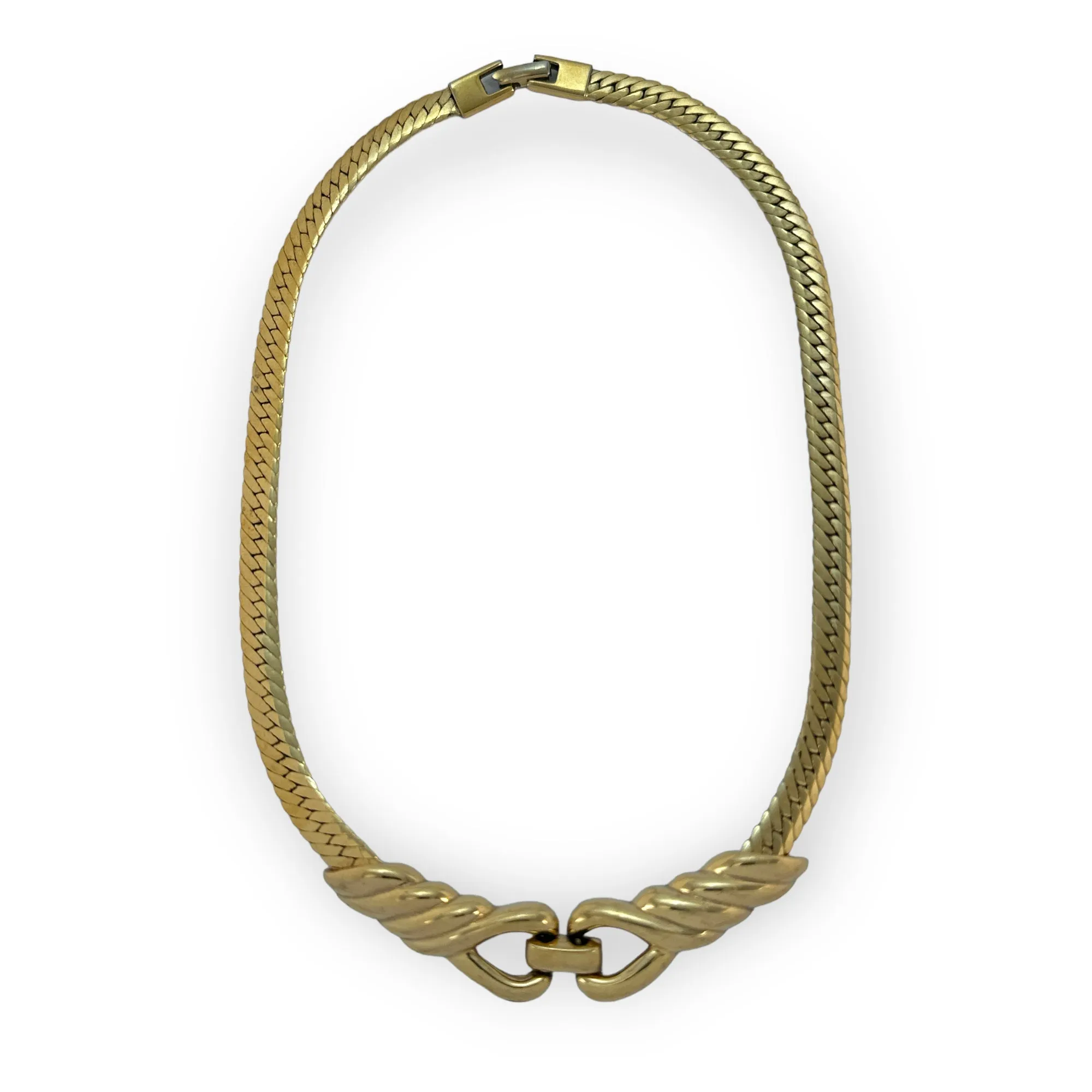 Vintage 1950s NAPIER Flat Curb Braided Rope Link Necklace
