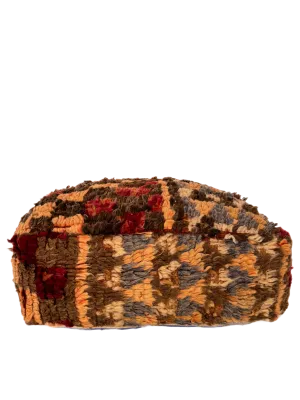 Vintage Beni M'Guild Pouf - Multi-Color Grid
