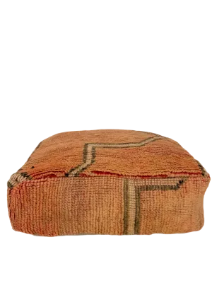 Vintage Beni M'Guild Pouf - Peach Maze Stripe