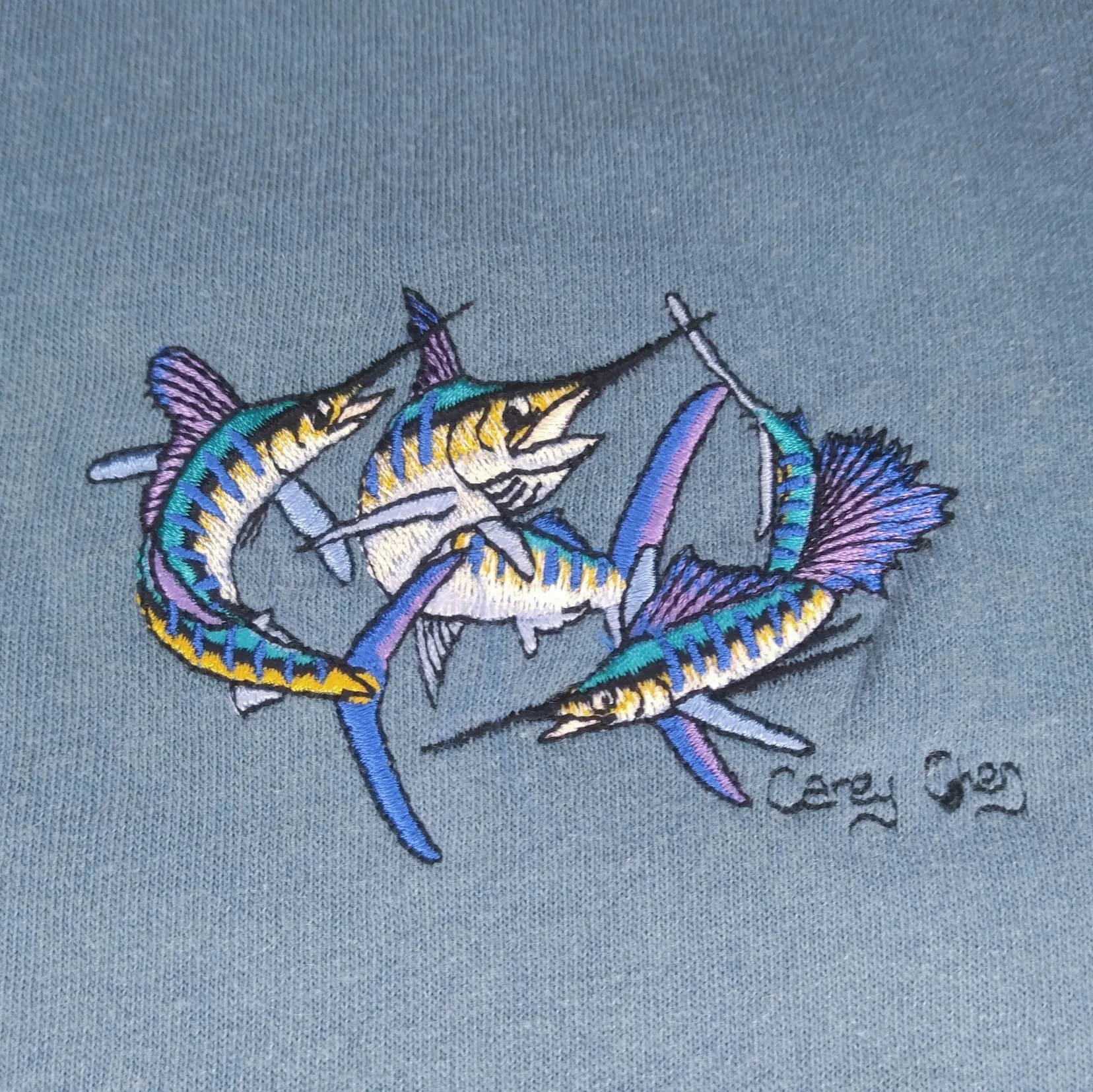 Vintage Carey Chen Marlin Embroidered T-shirt (M)