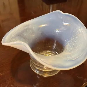 Vintage Fenton Glass 1920s Opalescent Blue Vase