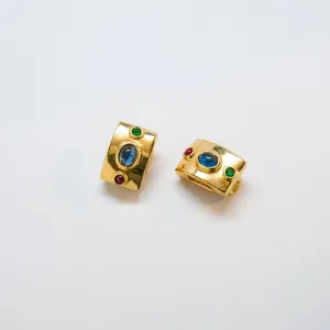 Vintage Geometric Jewel Earrings