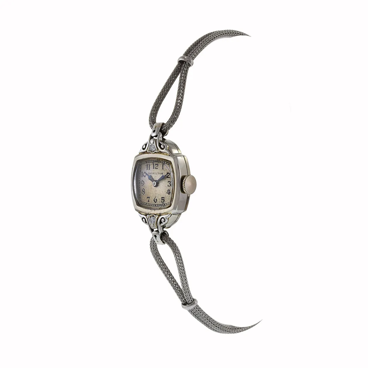 Vintage Hamilton 1950's Ladies 14K Gold and Diamond Cocktail Watch