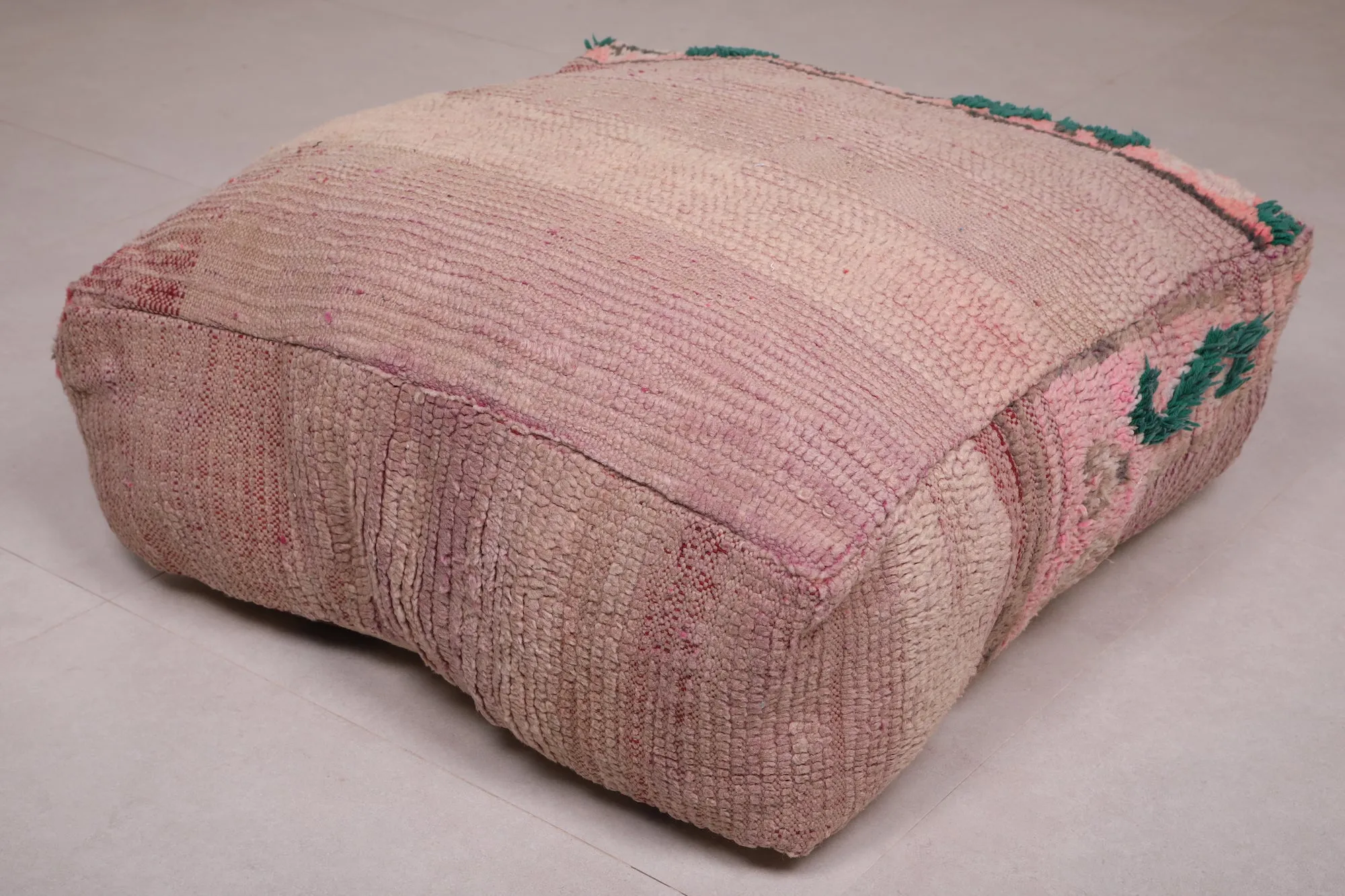 Vintage Handwoven Kilim Pouf Cushion