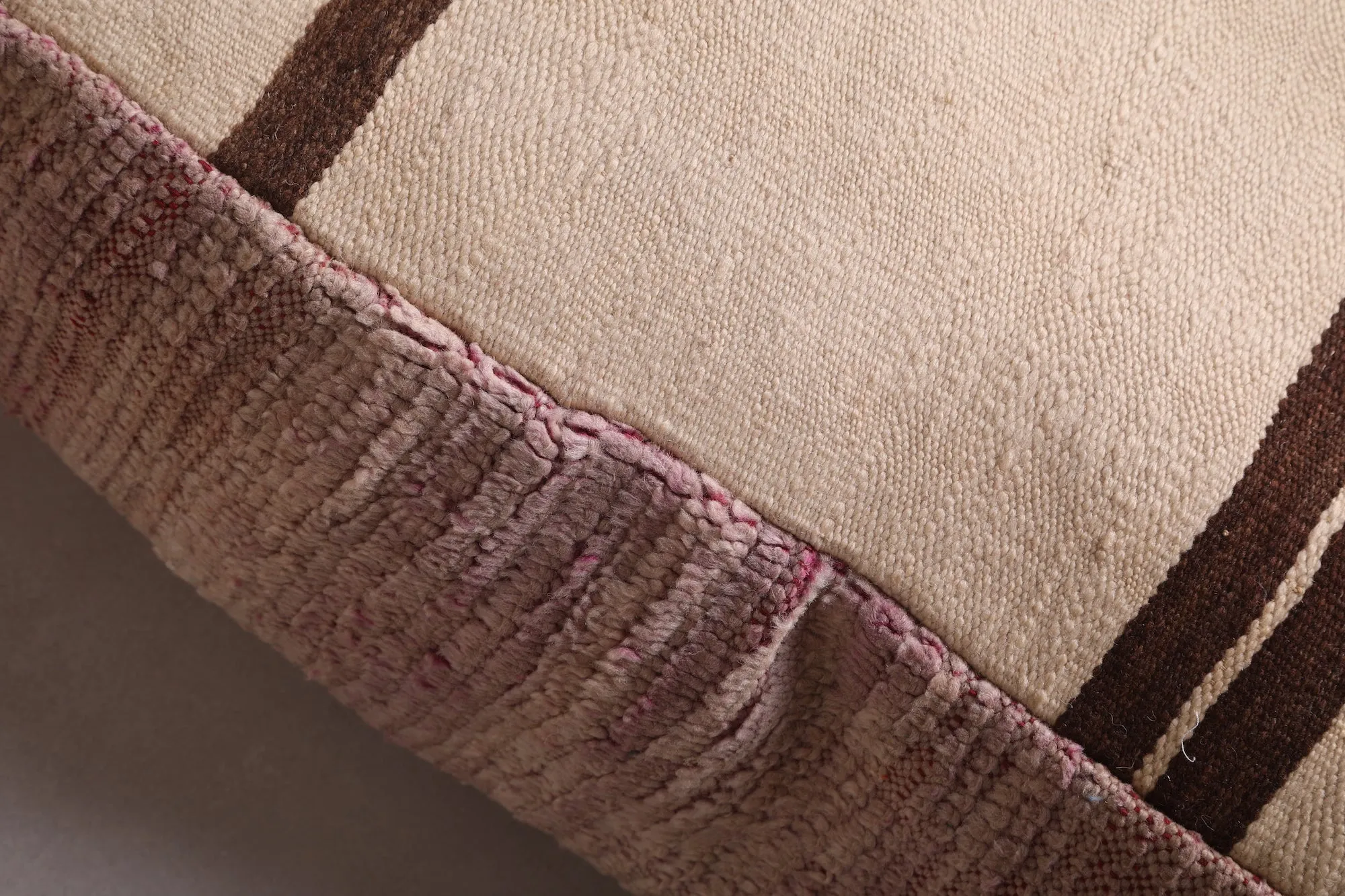 Vintage Handwoven Kilim Pouf Cushion