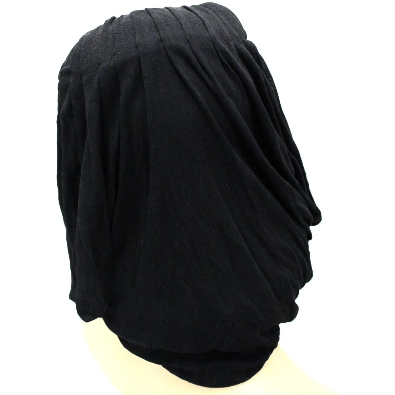Vintage Hat Womens Snood Fascinator WW2 1940s John Wanamaker Black Silk Jersey