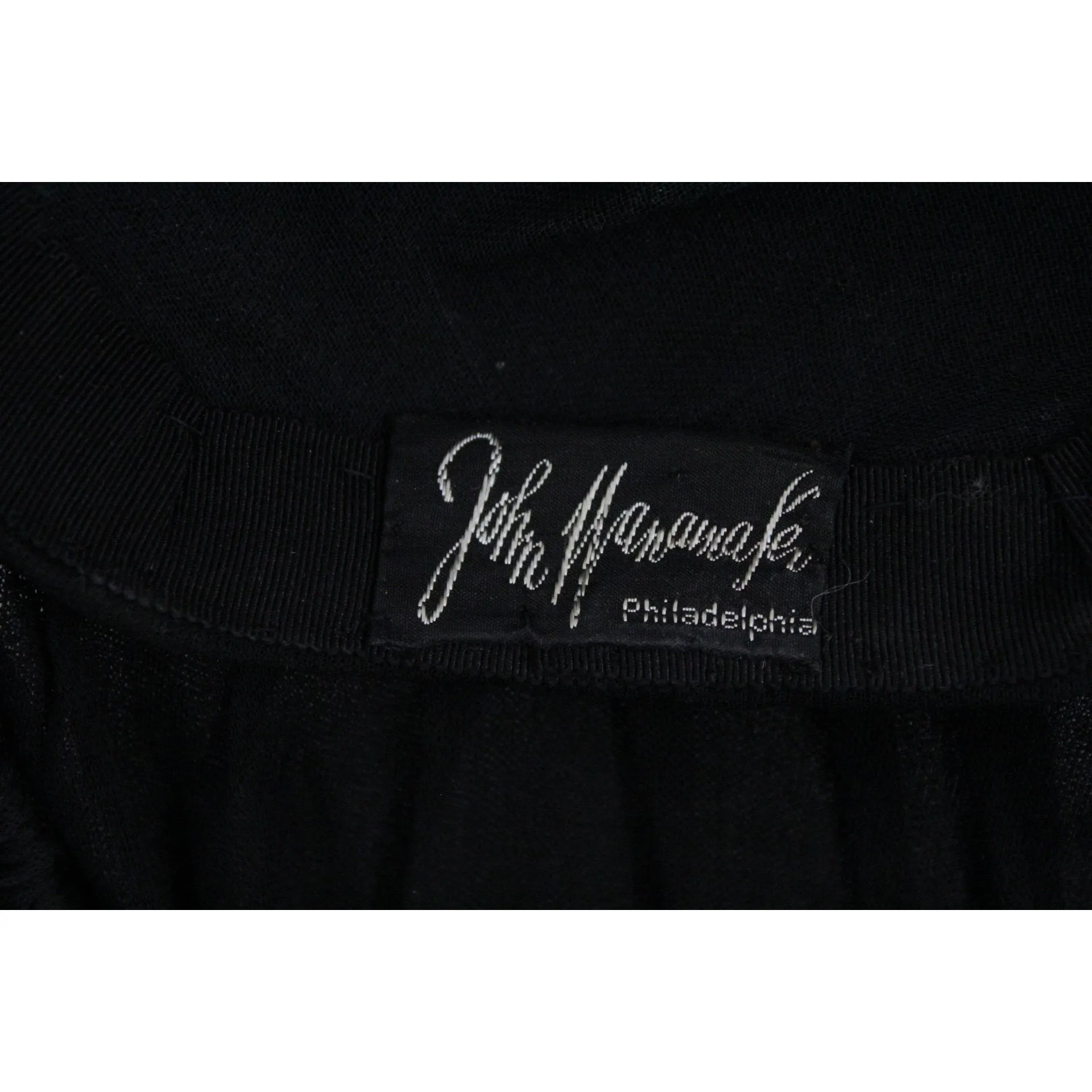 Vintage Hat Womens Snood Fascinator WW2 1940s John Wanamaker Black Silk Jersey