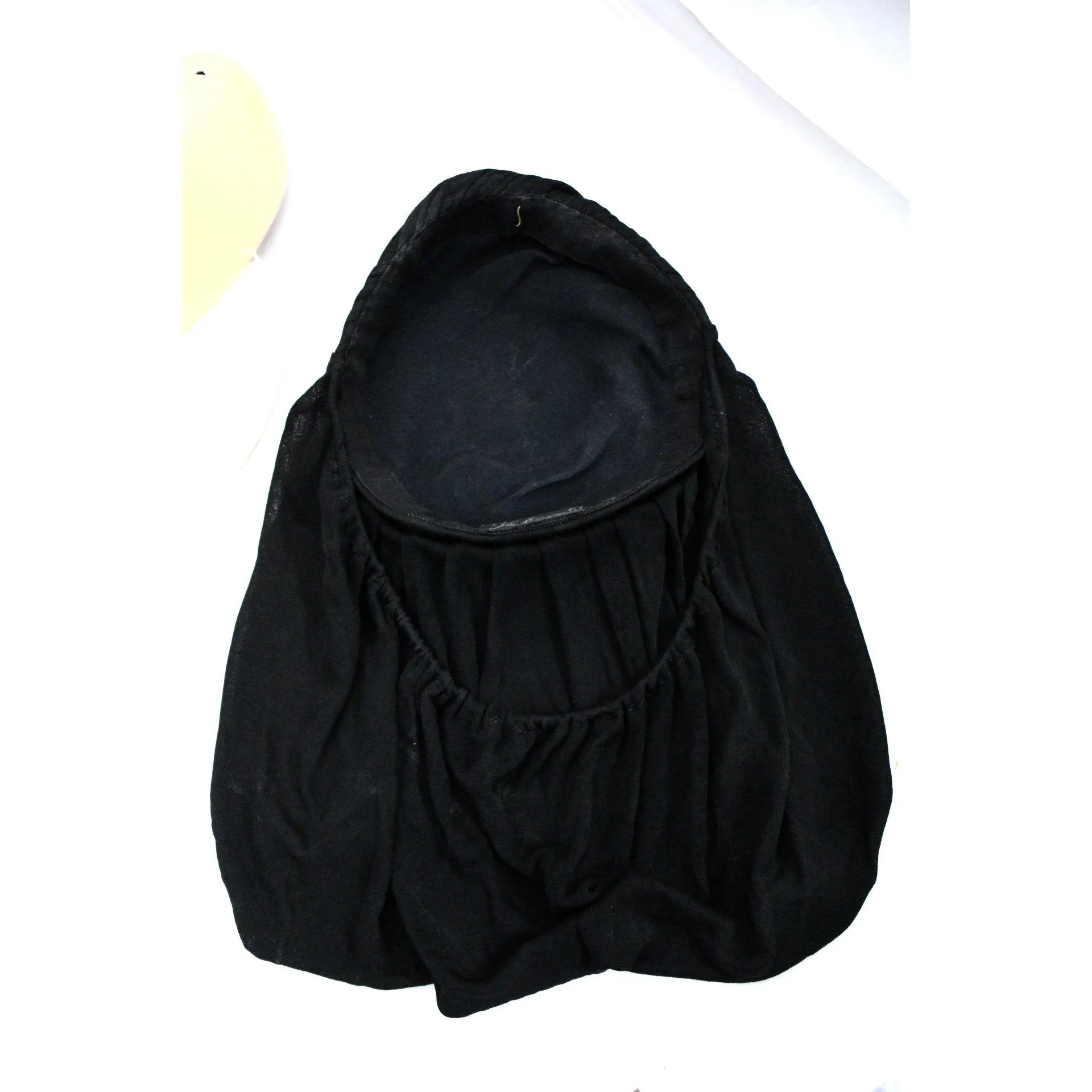 Vintage Hat Womens Snood Fascinator WW2 1940s John Wanamaker Black Silk Jersey