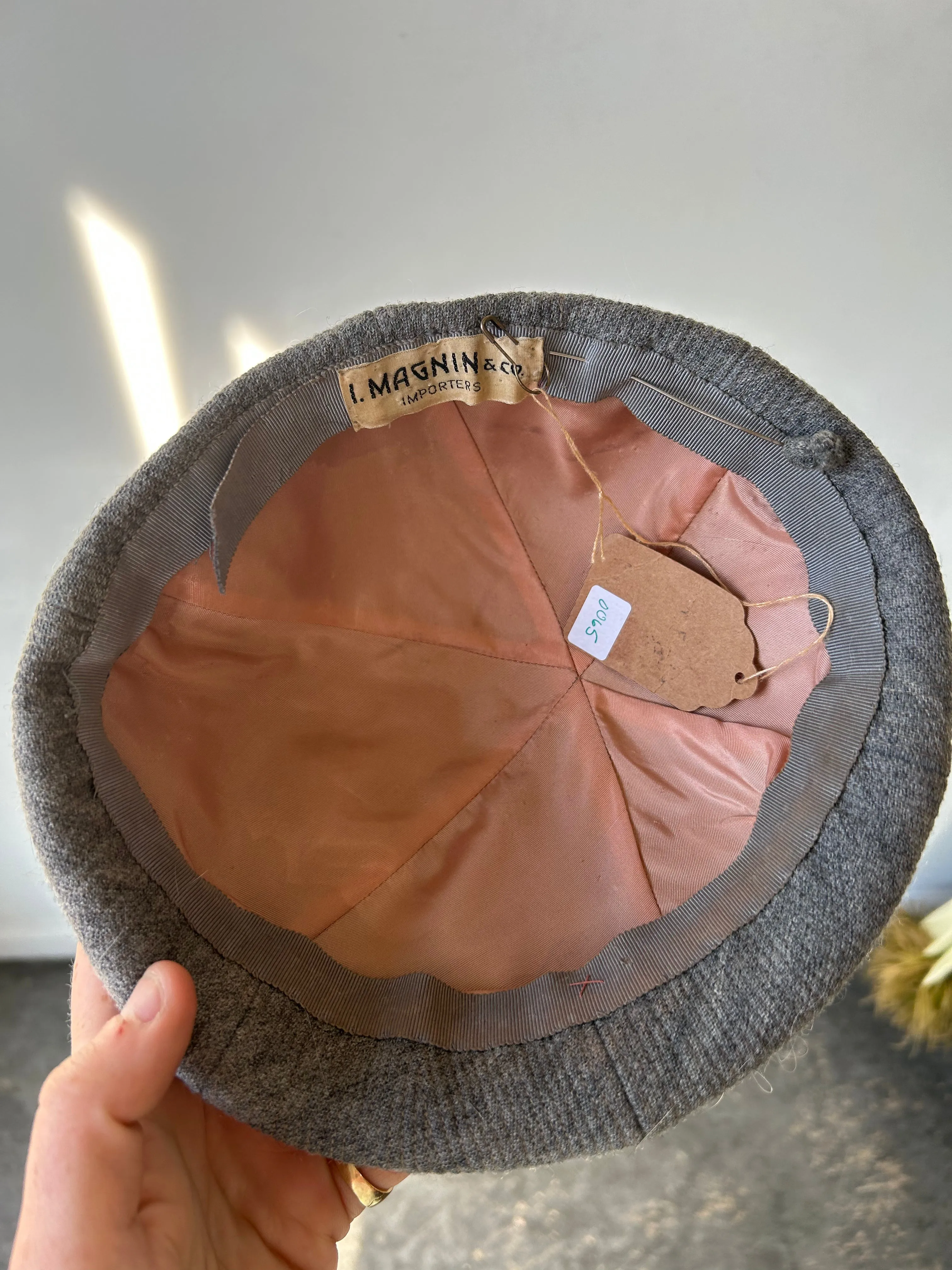 Vintage I. Magnin Little Grey Hat