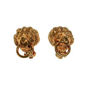 Vintage Kenneth Lane Gold Lion Head Earrings