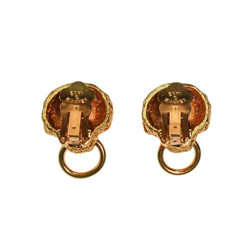 Vintage Kenneth Lane Gold Lion Head Earrings