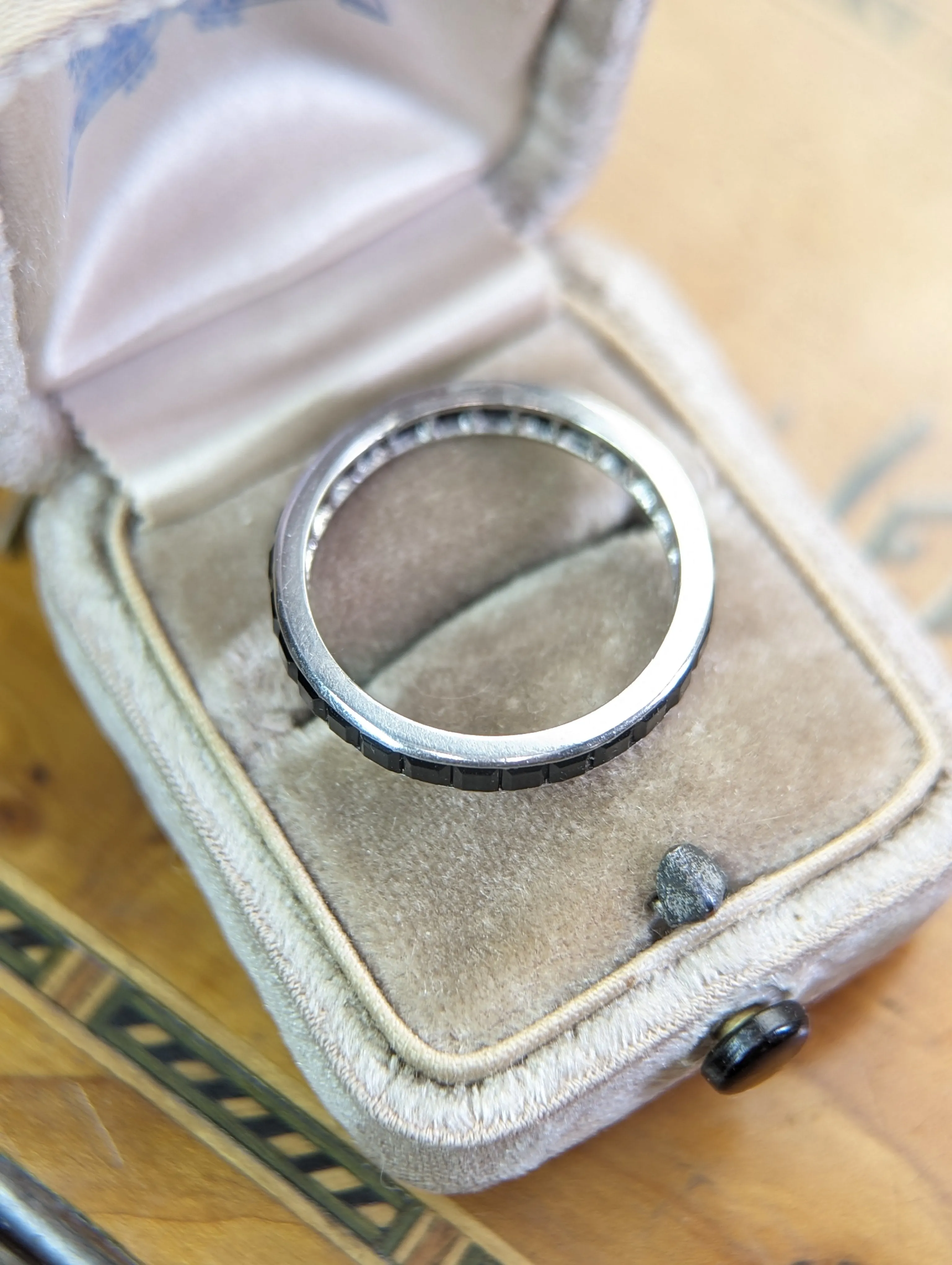 Vintage onyx eternity band