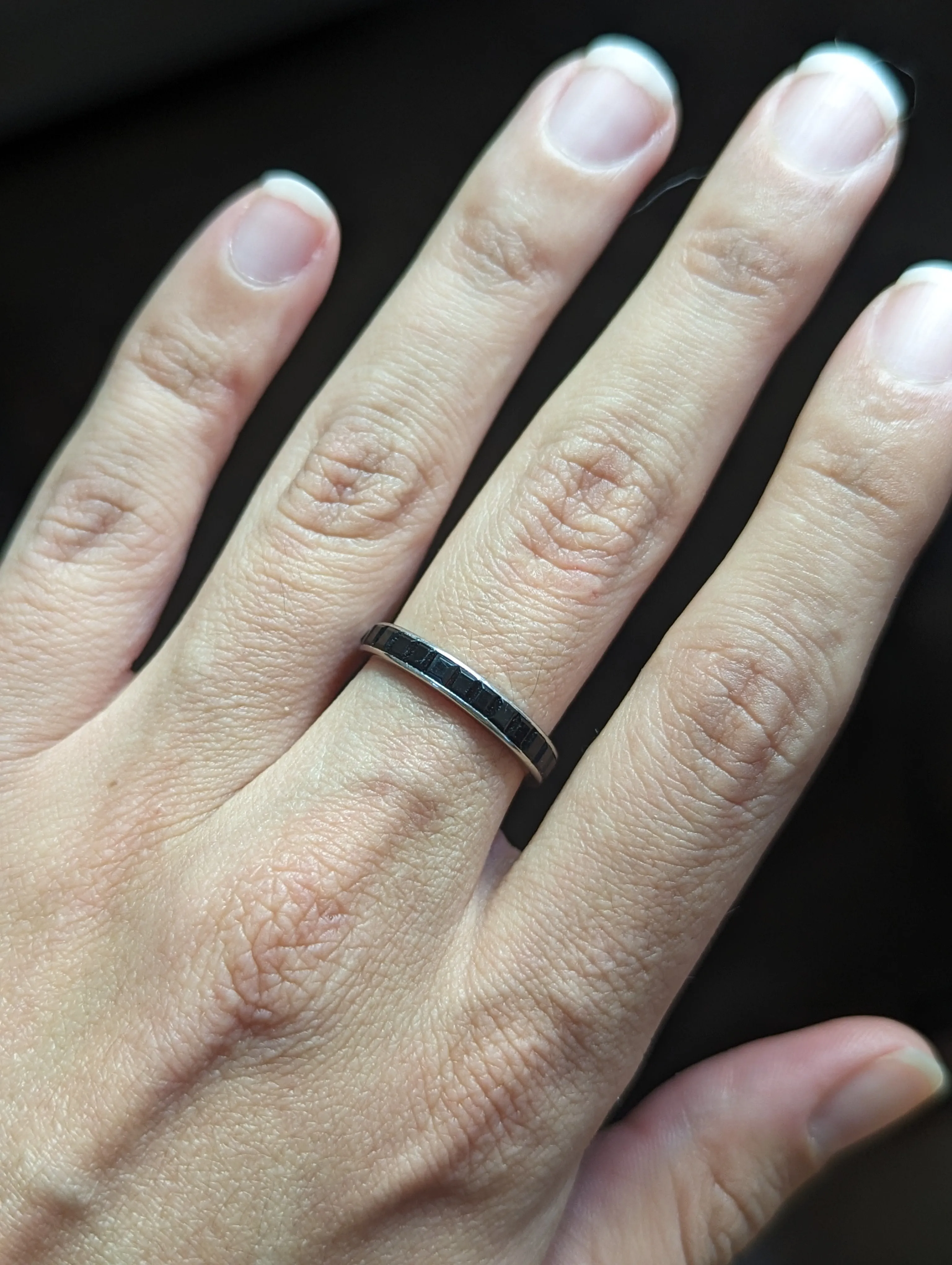 Vintage onyx eternity band